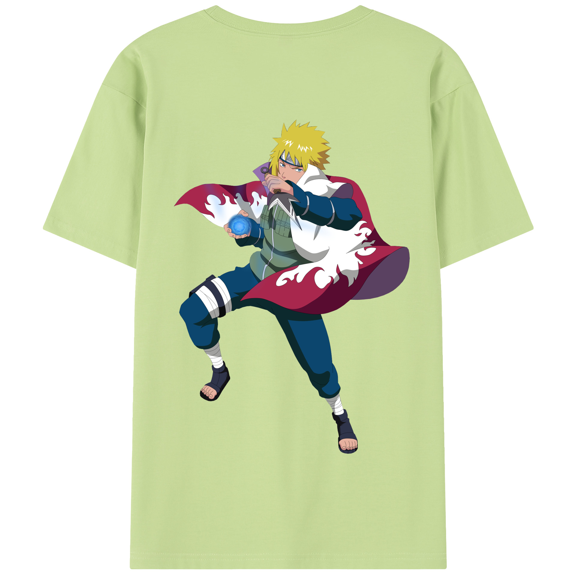 （画像用） NARUTO -ナルト- 波風 ミナト Namikaze Minato 綿100％半袖Tシャツ（背面プリント）